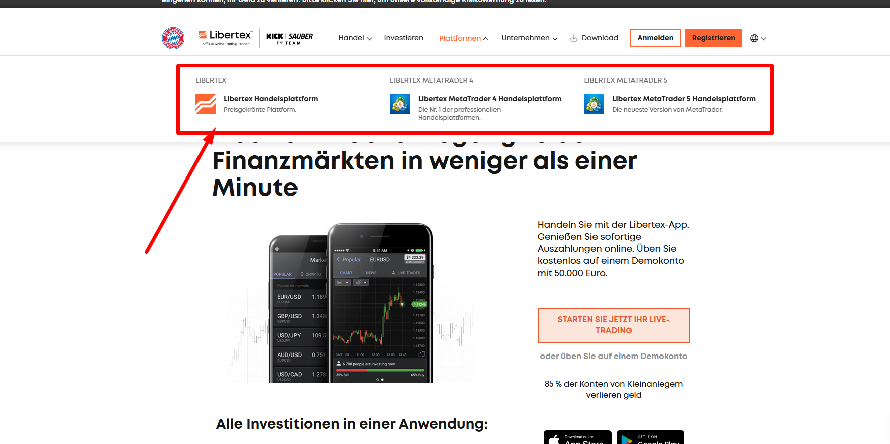 Trading Plattformen bei Libertex