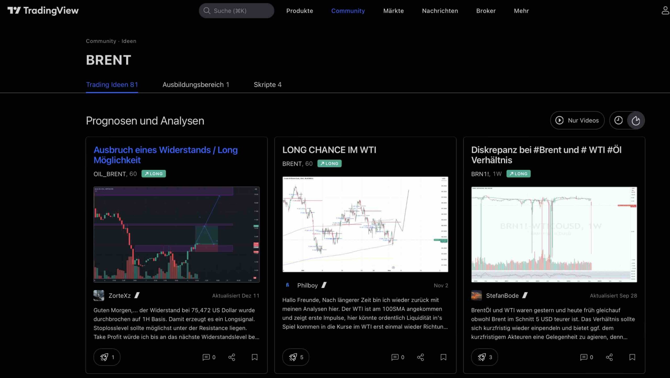 TradingView Brent Oil News