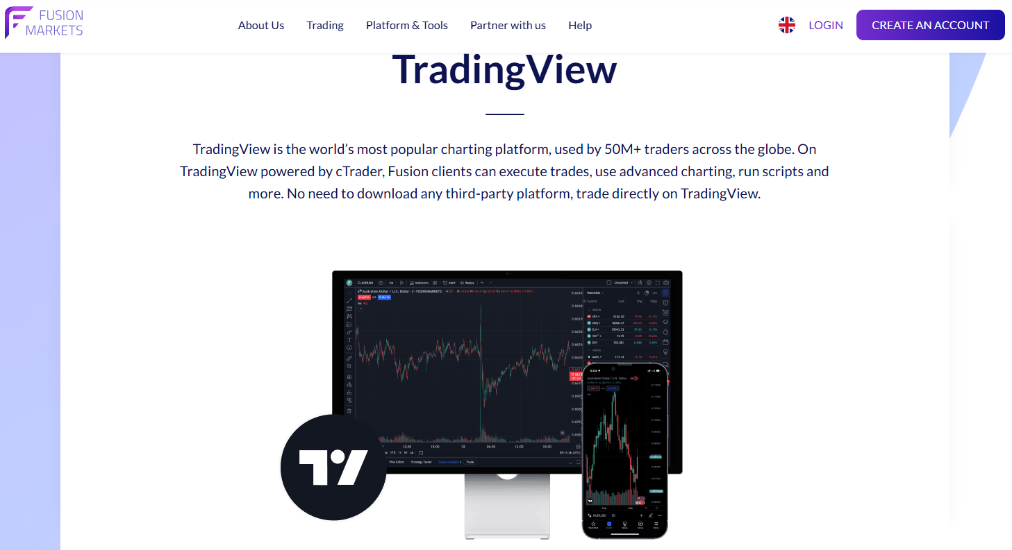 TradingView bei Fusion Markets verfügbar