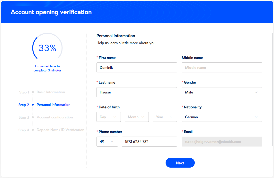 VT Markets Verifizierung