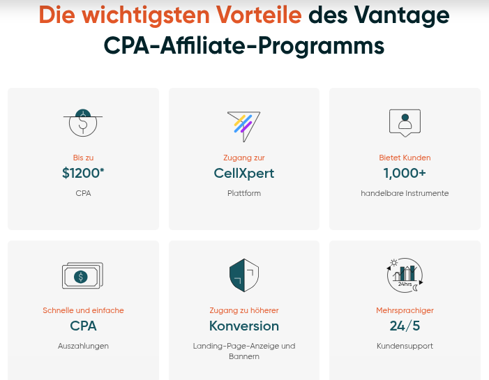 Vorteile von Vantage Affiliate Programmen im Überblick