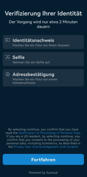 Verifizierung bei Freedom24 in der App durchführen