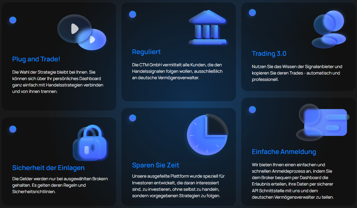 Vorteile des Anbieters CopyTrade Market