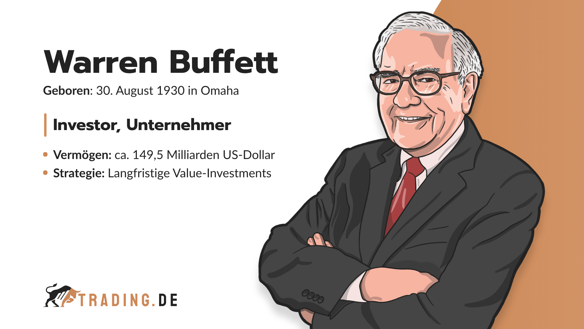 Warren Buffett Porträt: Vermögen, Value-Investing Strategie, Geburtsdaten, Investor und Unternehmer
