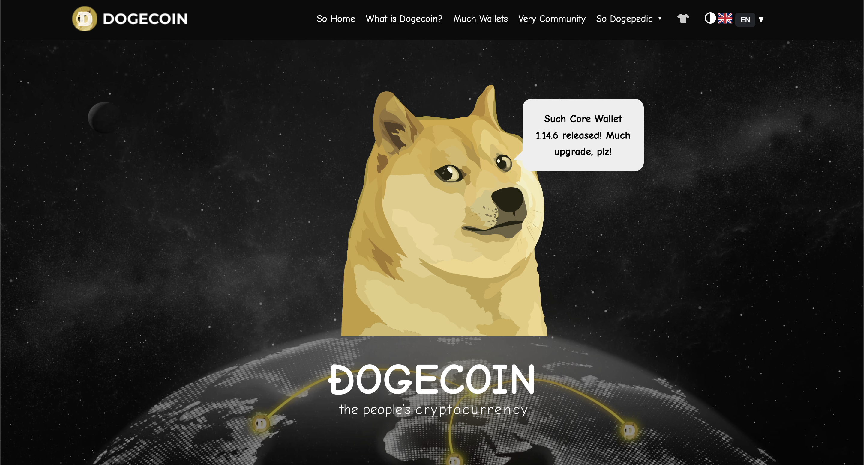 Webseite von Dogecoin.com