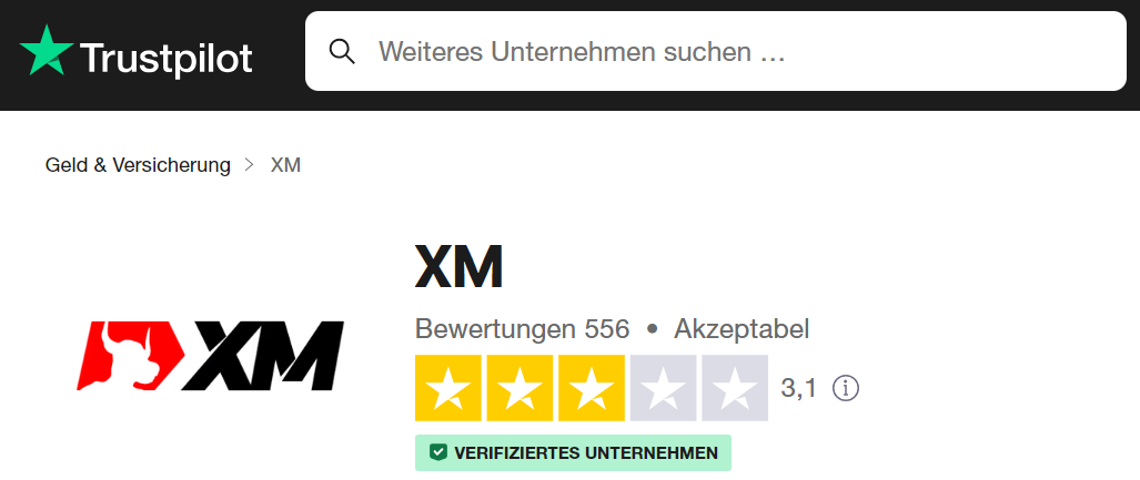 XM Bewertungen Trustpilot