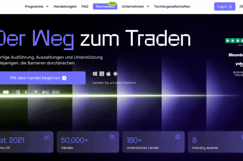Instant Funding Webseite für kapitalisierte Handelskonten