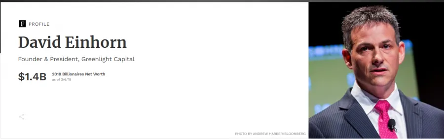 David Einhorn Vermögen