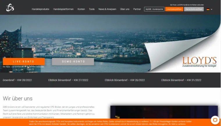 GBE Brokers Daytrading Demokonto und Webseite