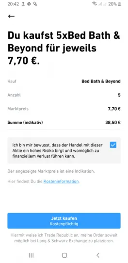 Trade Republic Market Order