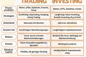 Unterschiede zwischen Trading und Investieren