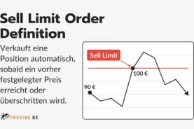 Sell Limit Order Definition und Beispiel im Chart, sobald ein vorher festgelegter Preis erreicht wird.
