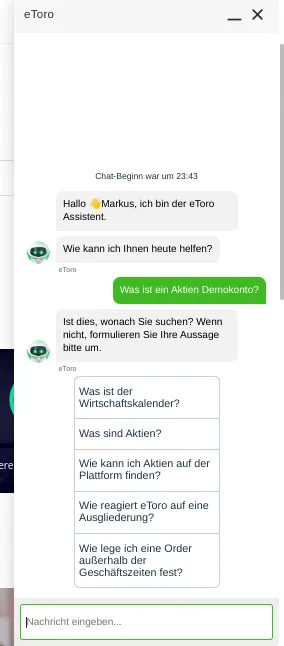 Live Chat Etoro Support