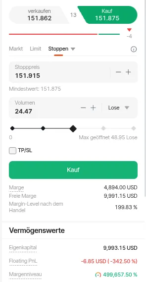 Automatisierungen einstellen bei Vantage Markets