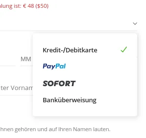 Zahlungsmethoden