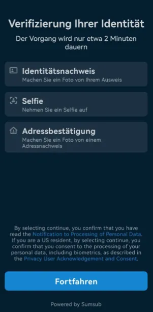 Verifizierung in der Freedom24 App