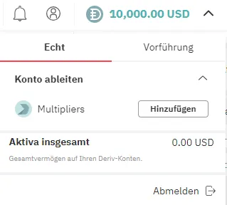 Deriv Kontoeröffnung Live-Konto