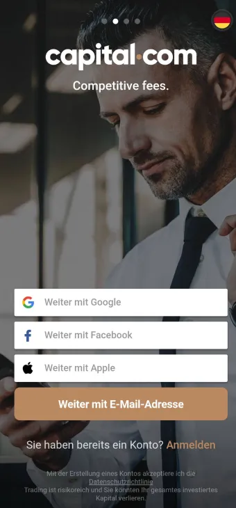 Capital.com Aktien CFD App Registierung