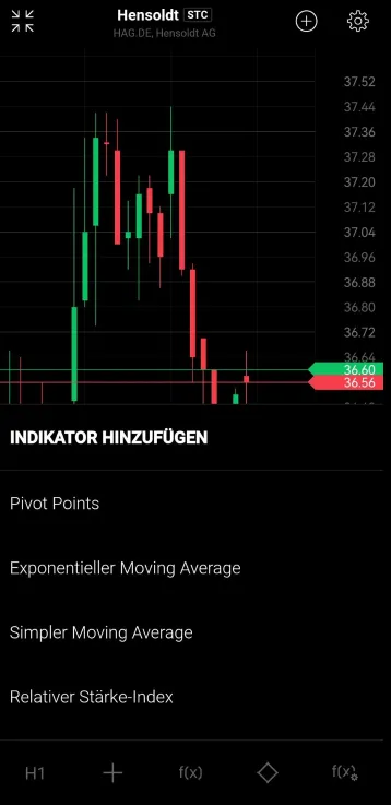Analysetools in der XTB aktien App