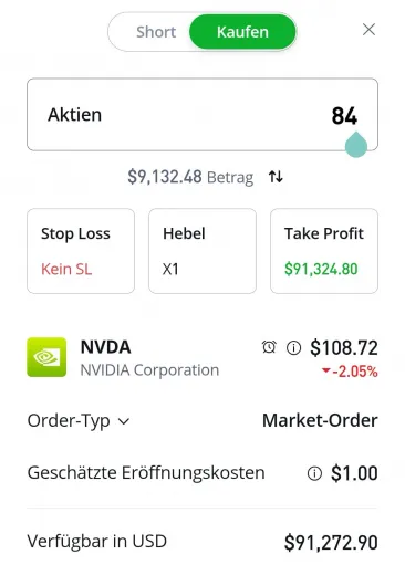 Aktien kaufen über die etoro App
