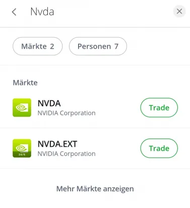 Aktien zum Kaufen bei etoro App finden