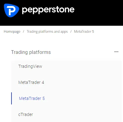 MT5 als Trading Plattform bei Pepperstone