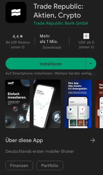Aktien kaufen app von Trade Republic Broker herunterladen