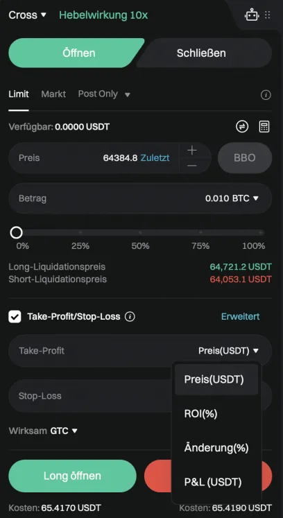 Stop Loss Order einstellen