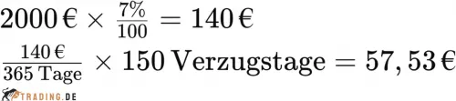 Berechnung der Verzugszinsen Beispiel