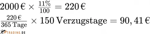 Berechnung der Verzugszinsen Beispiel2