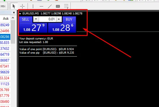 MetaTrader 4 1 Klick Trading
