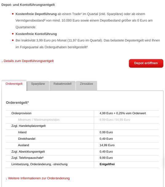 S Broker Sparkasse Gebühren und Kosten beim Aktien kaufen