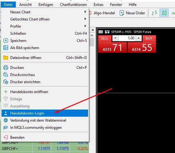 MetaTrader 5 mit dem Broker Verbinden