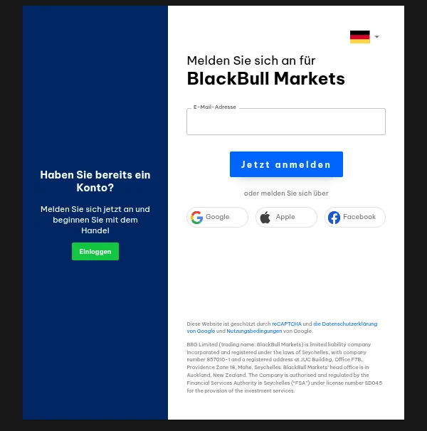 Demokonto bei BlackBull Markets