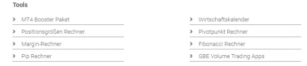 GBE Brokers Rechner und andere Tools