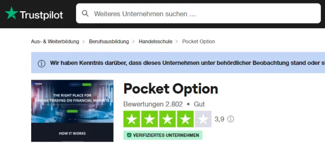 Pocket Option Trustpilot