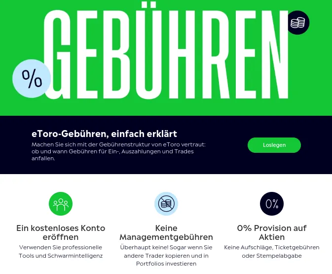 Gebühren vom Broker Etoro