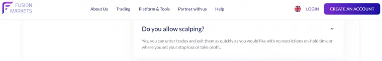 Scalping ist bei Fusion Markets möglich