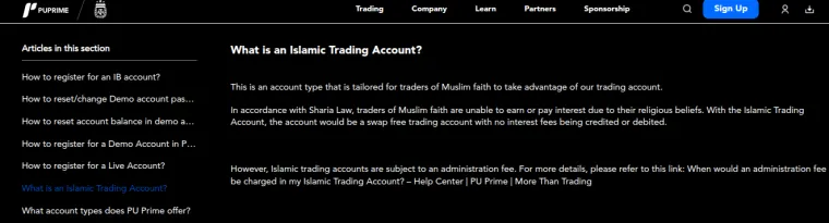 Islamisches Konto bei PU Prime