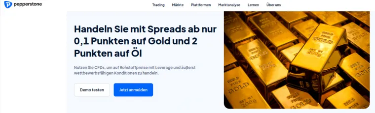 Rohstoffhandel bei Pepperstone