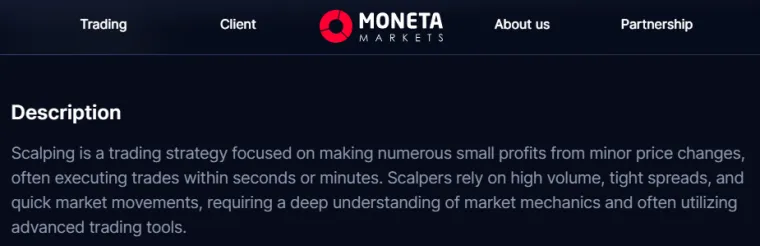 Moneta Markets erlaubt Scalping
