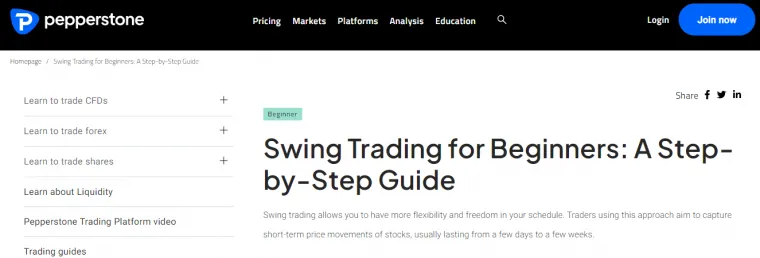 Pepperstone Swing Trading Broker