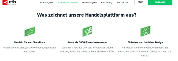 XTB Broker Plattform Vorteile