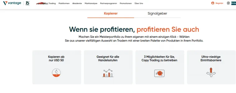 Copy Trading bei Vantage Markets
