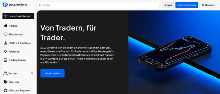 Pepperstone Homepage