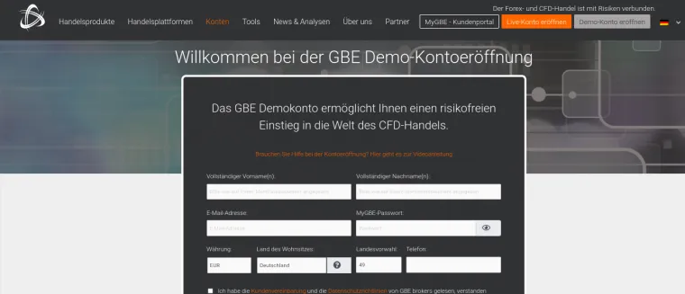 Demo Account GBE Brokers