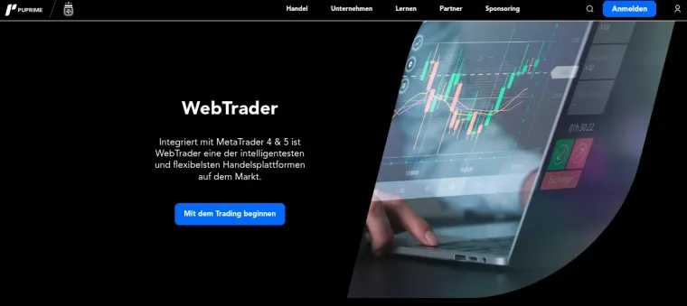 WebTrader mit MT-Anbindung von PU Prime (Trading Plattform)