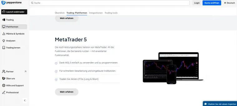 Pepperstone MetaTrader Demokonto