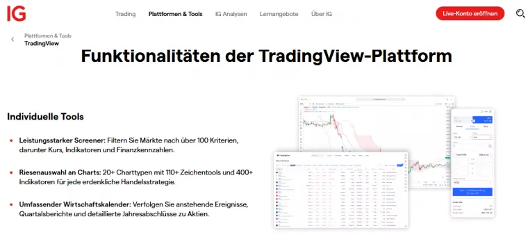 TradingView bei IG nutzbar