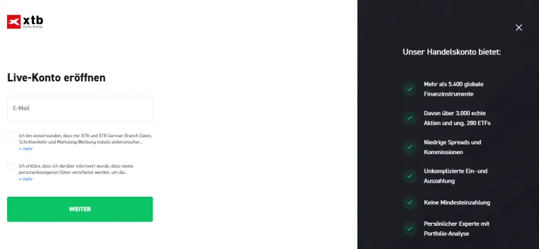 XTB Registrierung